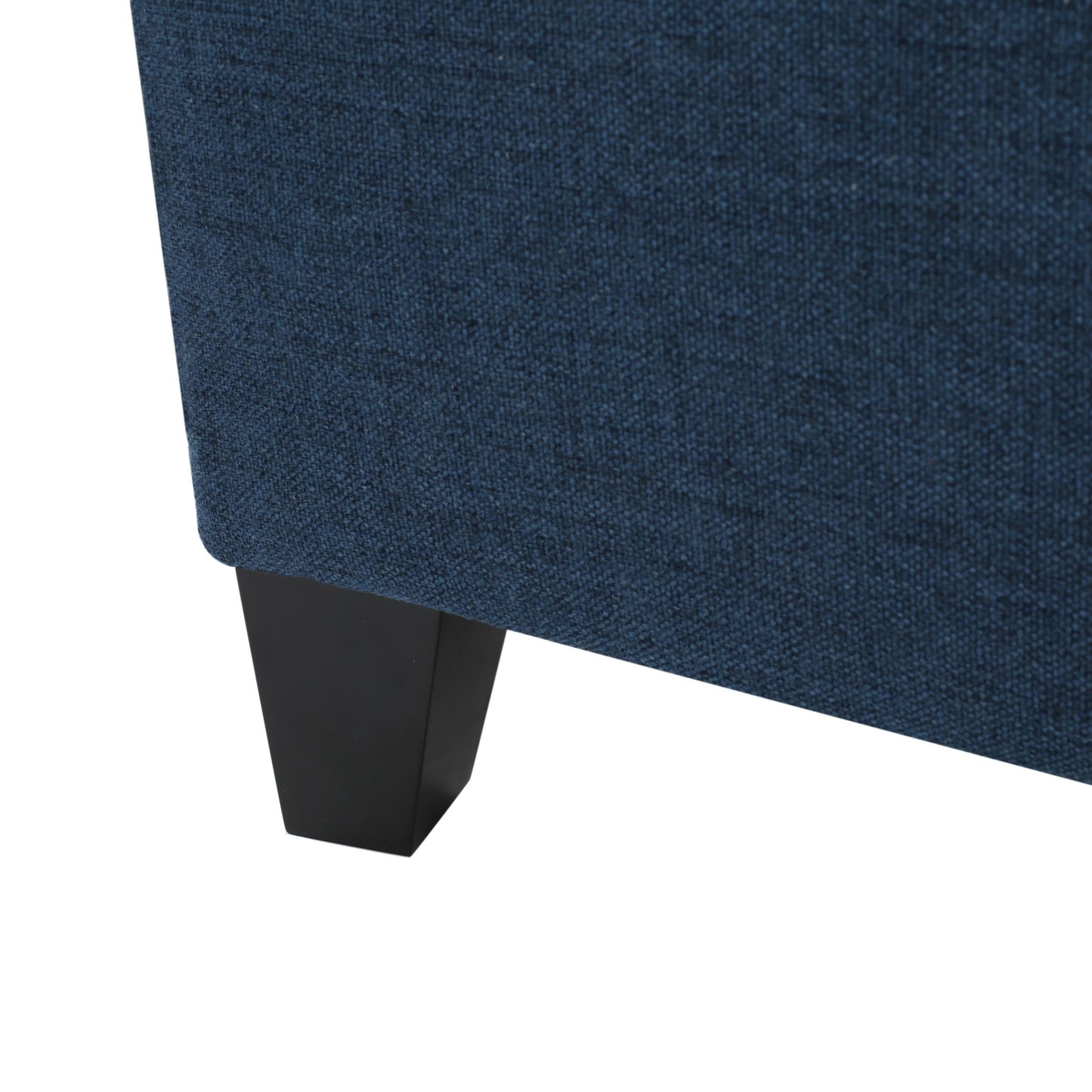 Glouster - Contemporary Storage Ottoman With Button Tufted Design - Navy Blue
