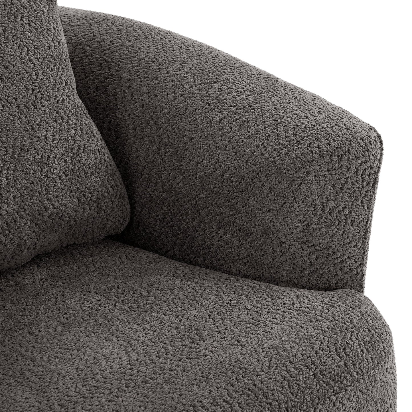 Chenille Upholstered 360ÔøΩÔøΩ Swivel Barrel Sofa Chair With Throw Pillow, Accent Chair For Living Room, Office And Hotel - Gray