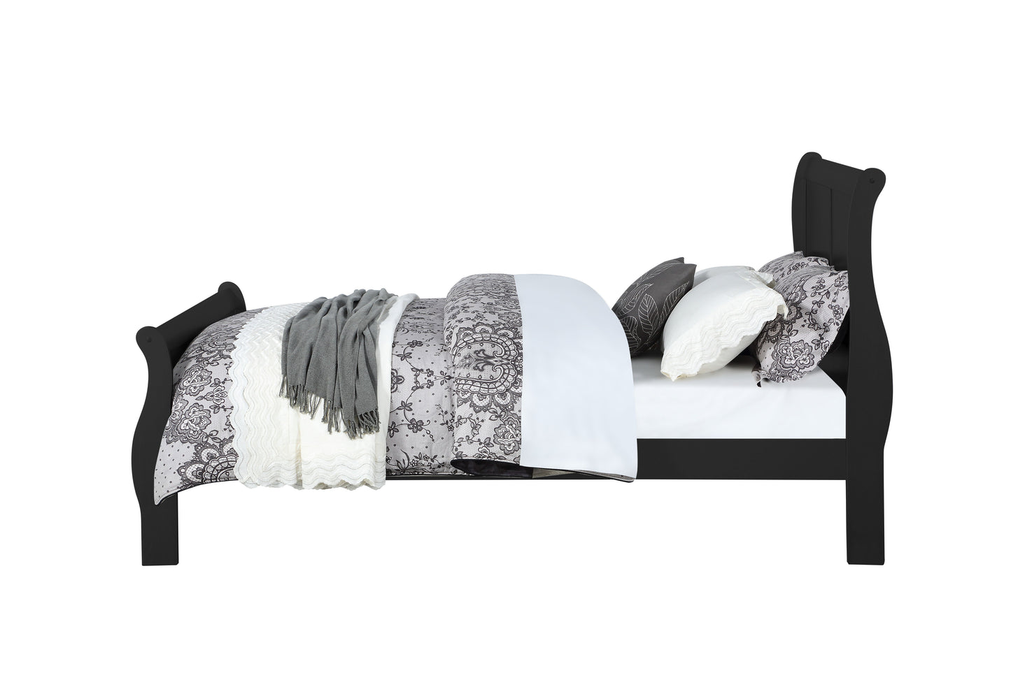 Louis Philippe - 2 Piece Twin Bedroom Set Bed - Black