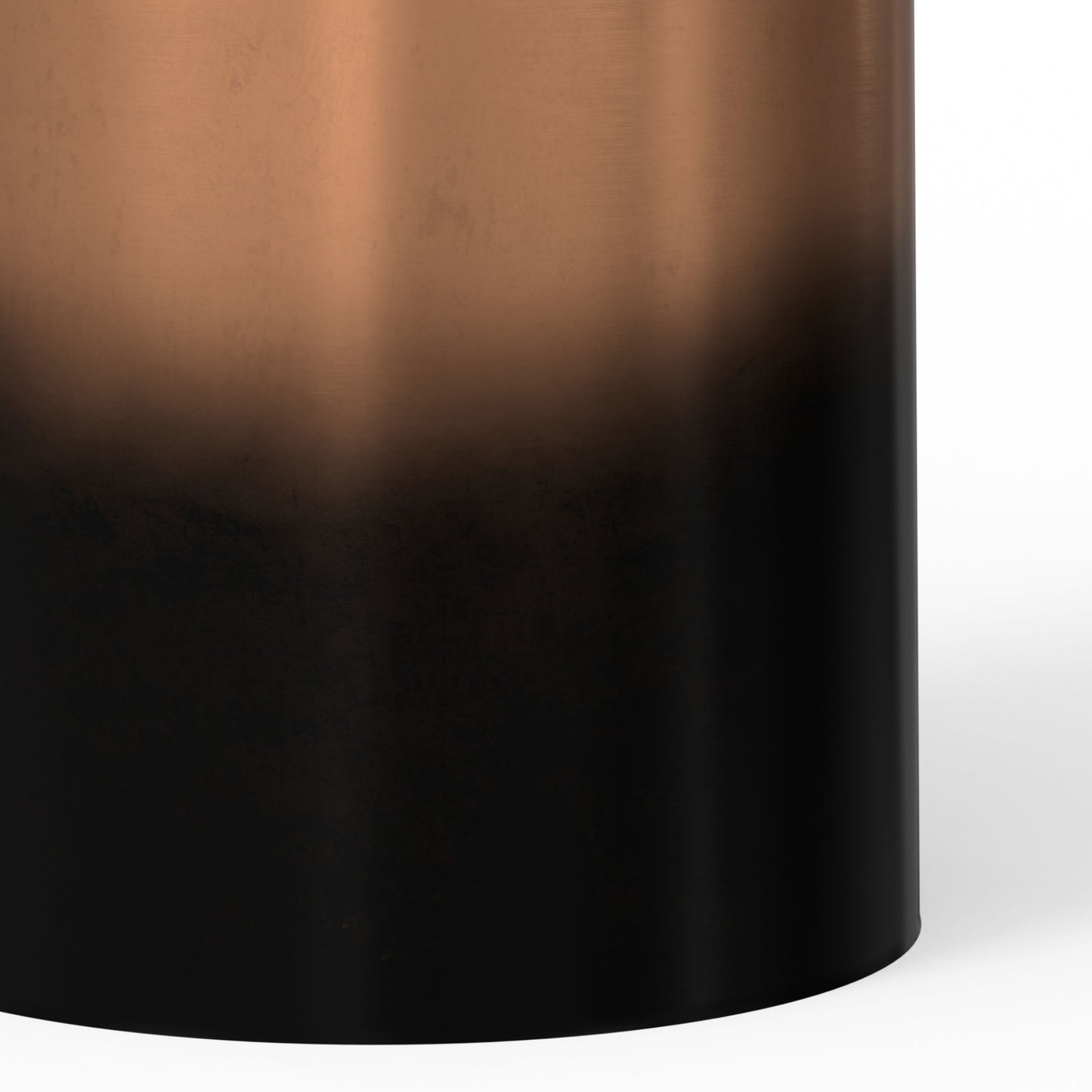 Curtis - Metal Cylinder Accent Table - Ombre Black / Copper