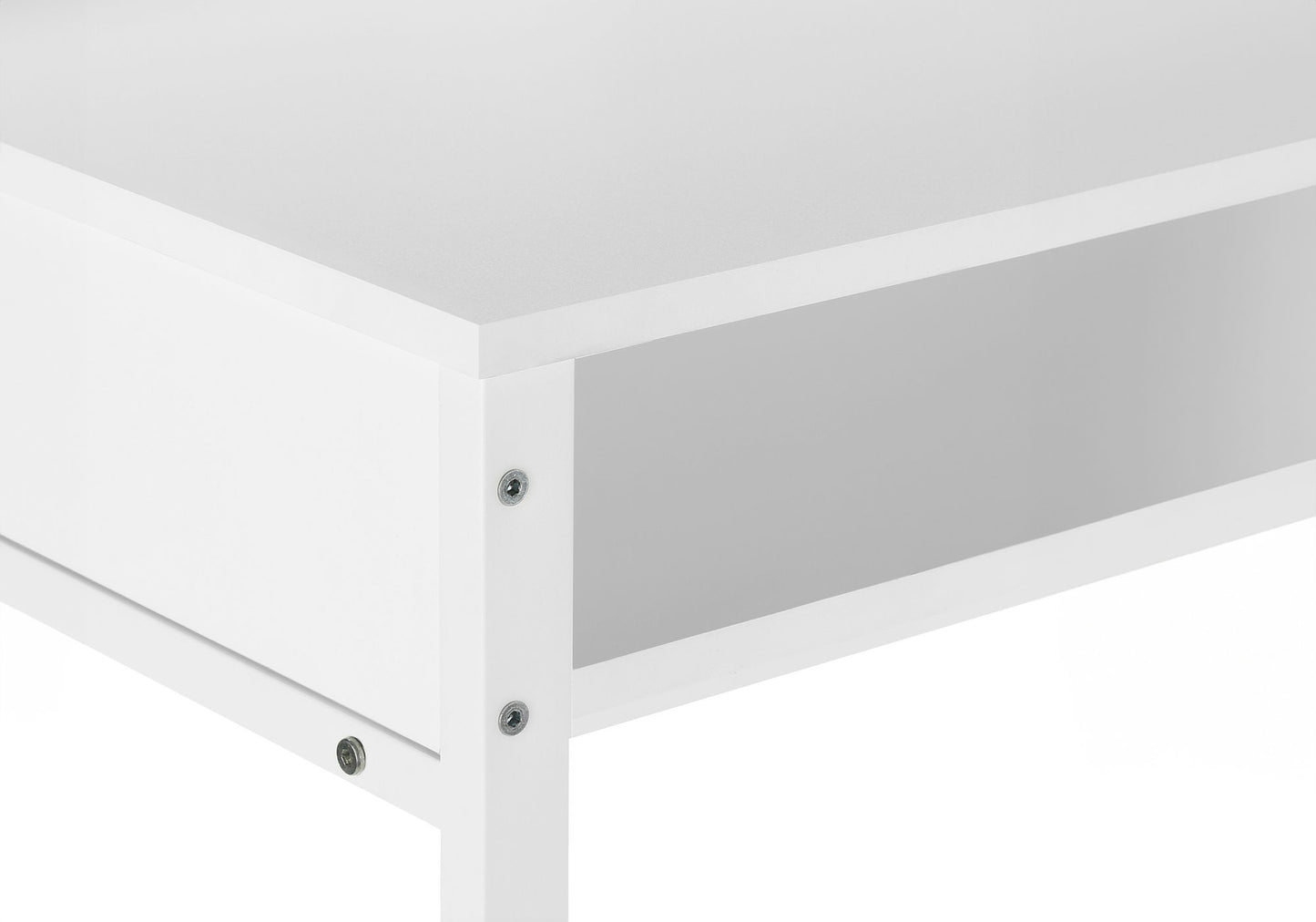 Computer Desk, Home Office, Standing, Storage Shelves, Laptop, Contemporary & Modern - White