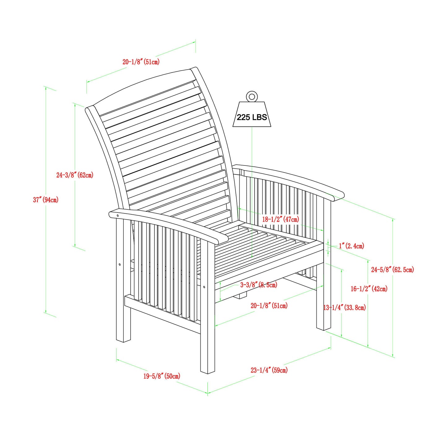 Modern 2 Piece Chevron Patio Chairs Dark - Brown