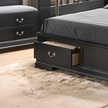 Louis Phillipe - Full Storage Elegant Bed - Black