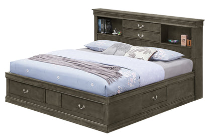 Louis Phillipe - Full Storage Bed - Gray