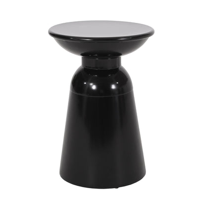 Serenita - Outdoor Iron Side Tables With Flared Design, (Set of 2) - Black