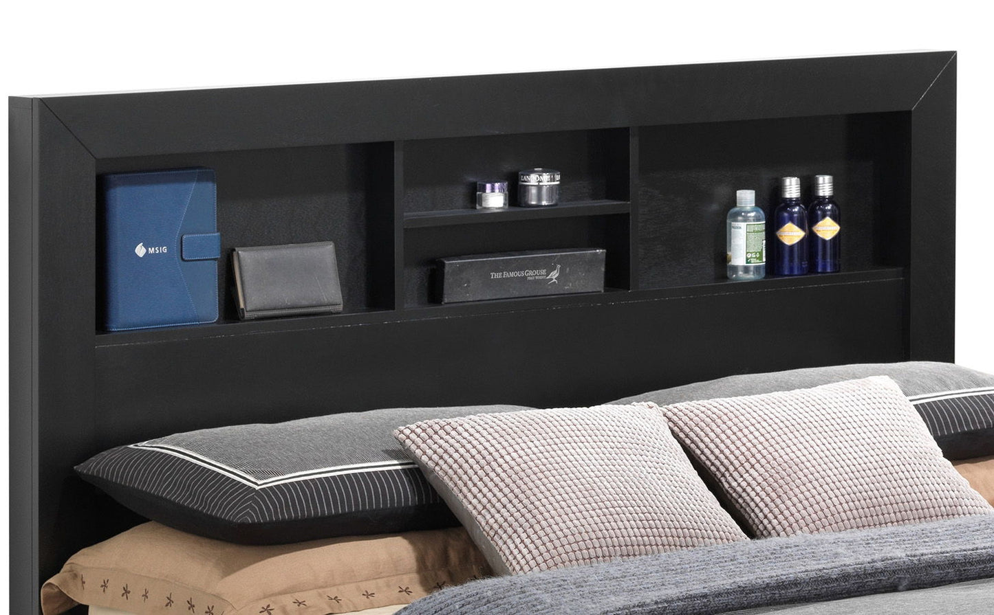 King Storage Transitional Bed - Black