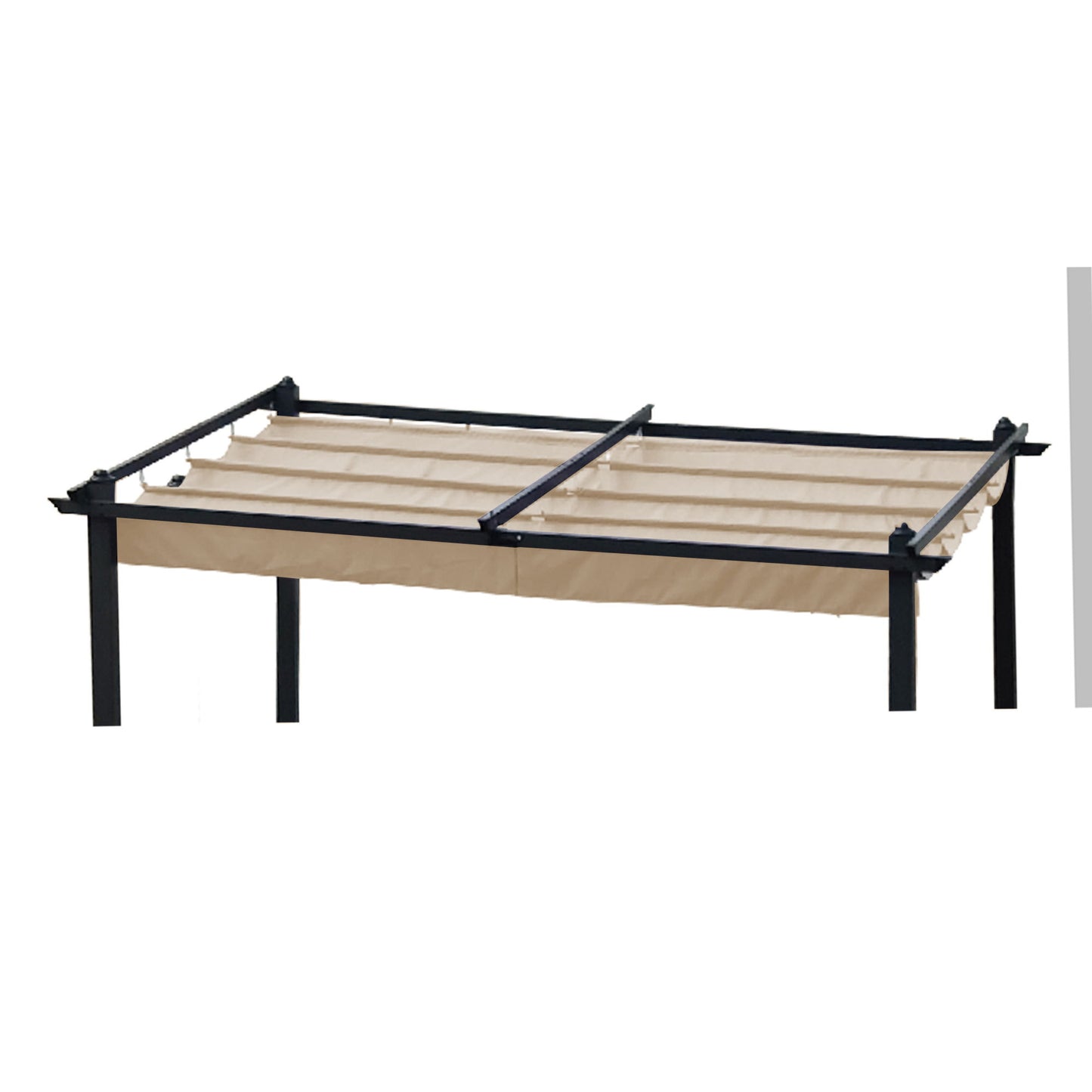 Replacement Canopy Top Cover Fabric For 13 x 10 Ft Outdoor Patio Retractable Pergola Sun-Shelter Canopy - Khaki