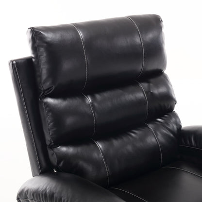 Large Size Electric Power Lift Recliner Chair Sofa, 8 Point Vibration Massage And Lumber Heat, Remote Control, Side Pockets And Cup Holders - Black