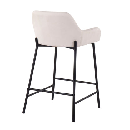 Daniella - Industrial Fixed Height Counter Stool (Set of 2) - Black / Cream