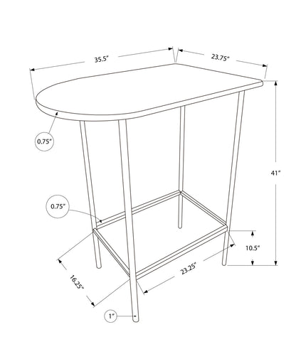 Home Bar, Bar Table, Bar Height, Pub, Rectangular, Small, Contemporary & Modern - White
