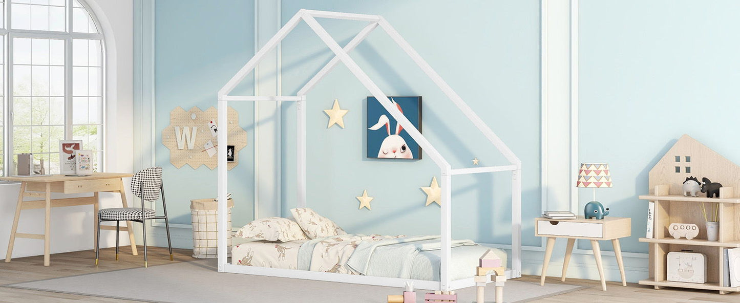 Twin Size Playhouse Design Bed - White