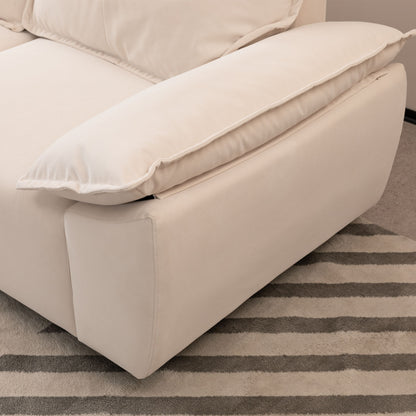 Modern Fabric Sofa With Removable Pillowcase And Backrest, Easy Care - Beige