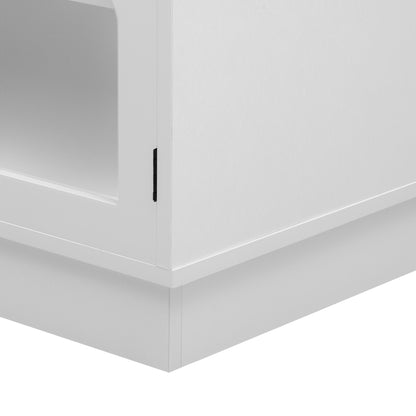 Modern Minimalist TV Stand For TVs Up To 75", Entertainment Center Media Console Cabinet With Adjustable Shelves For Living Room - White