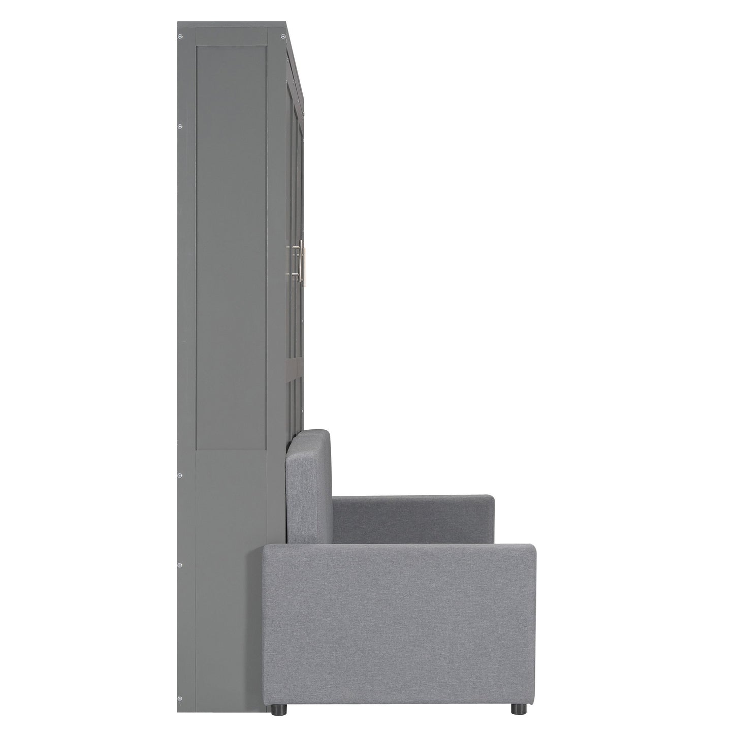 Queen Size Murphy Wall Bed With Cushion - Gray