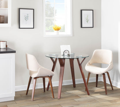 Fabrico - Mid-Century Modern Dining / Chair (Set of 2) - Walnut / Cream