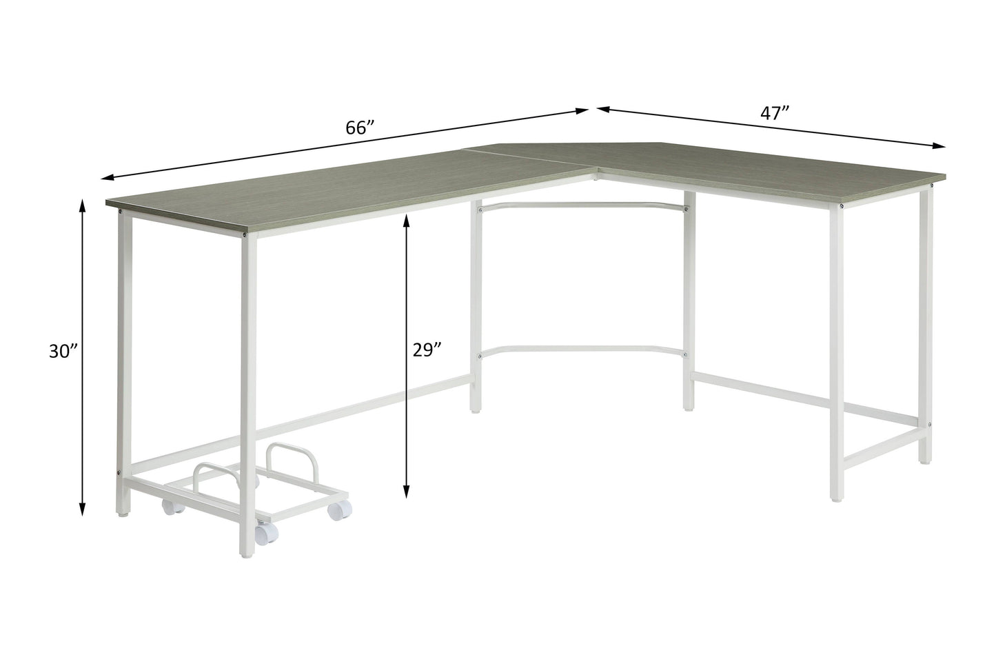 Bambina - Computer Desk - Gray / White