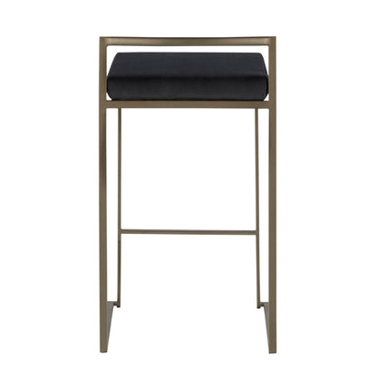 Fuji - Industrial, Stackable Counter Stool (Set of 2) - Black