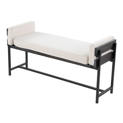 Kari - Farmhouse Bench - Black / Gray / Cream