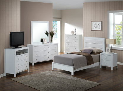 Twin Bed Contemporary - Elegant White
