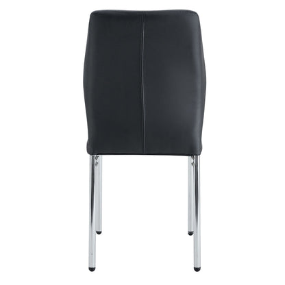 Luxury Simple Chair High Resilience Dining Chair Material With Metal Leg (Set of 6) - Black / Silver