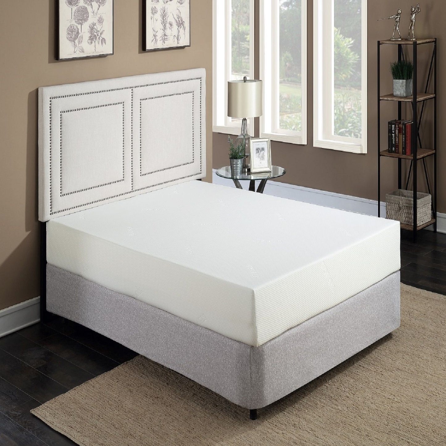 10" Plush Gel Memory Foam Mattress For California King Bed With Cooling Technology Aloe Vera Cover - White