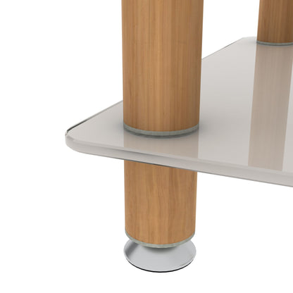 Side Table, 2 Tier Space End Table, Modern Night Stand, Sofa Table, Side Table With Storage Shelve - White / Oak
