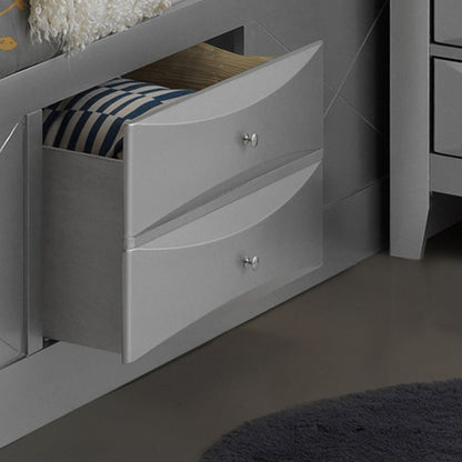 Marilla - Twin Storage Bed - Silver Champagne