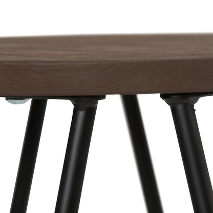 Simeon - Metal Bar Stool With Wood Seat - Cocoa Brown / Black