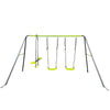 Xns081 Interesting Swingset With Plastic Safe Swing Set 440Lbs For Outdoor Playground For Age 3+ With Face To Face Without Tee - Lime Green