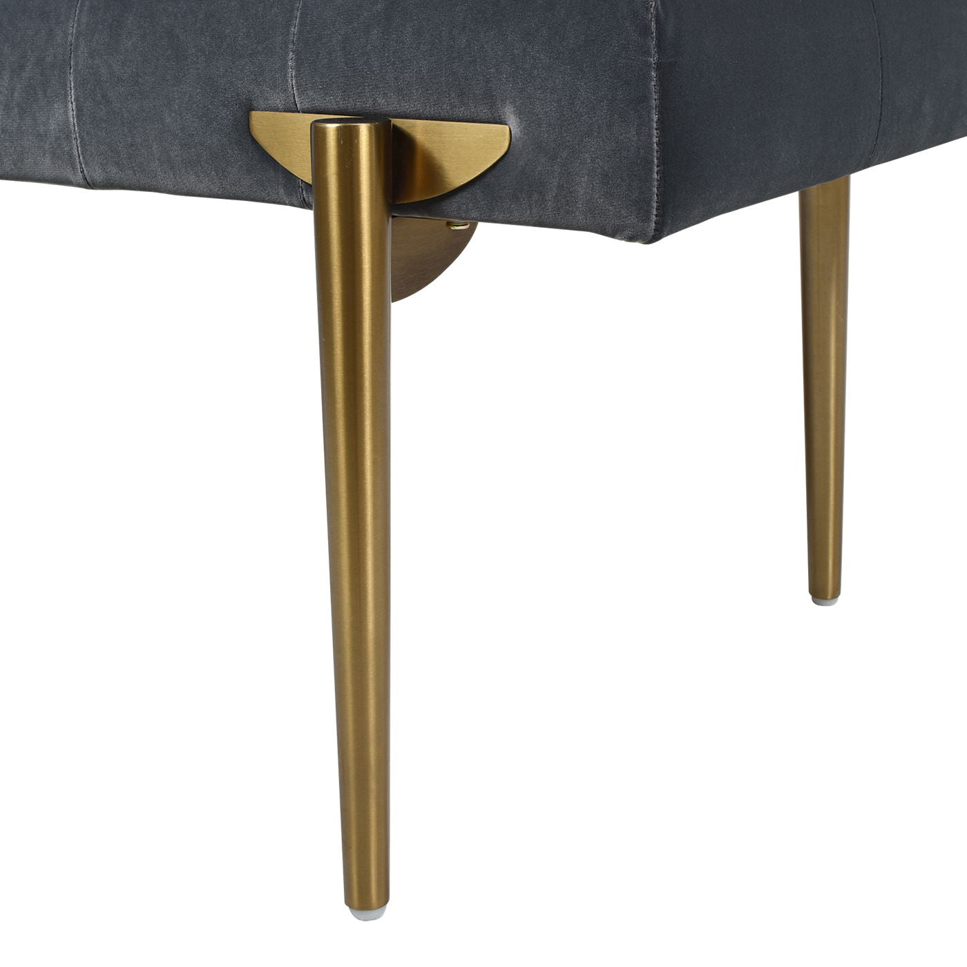 Aria - Upholstered Gold Accent Bench - Gray