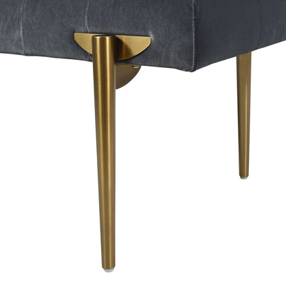 Aria - Upholstered Gold Accent Bench - Gray