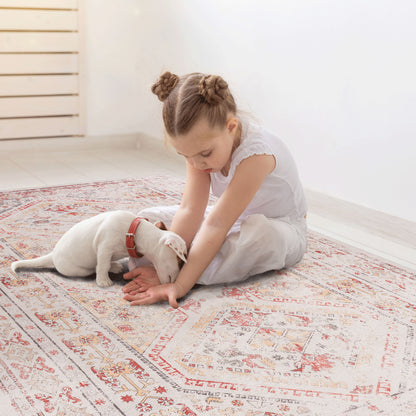 Maval - 2' X 3' Washable Area Rug - Beige