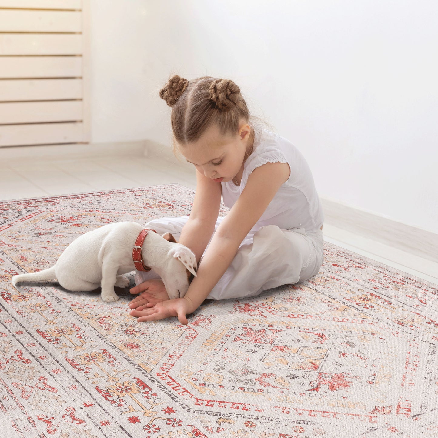 Maval - 2'6'' X 10' Washable Runner Rug - Beige