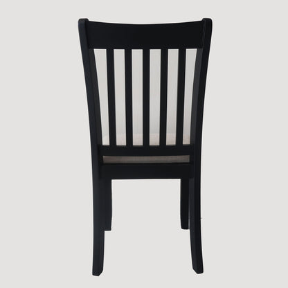 Modern Dining Chair (Set of 2) With Cushion Seats And Wooden Back - Black