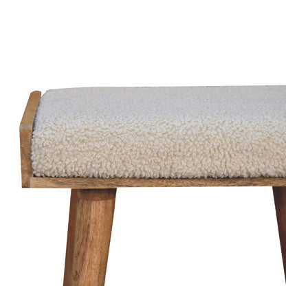 Boucle Tray Style Footstool - Cream