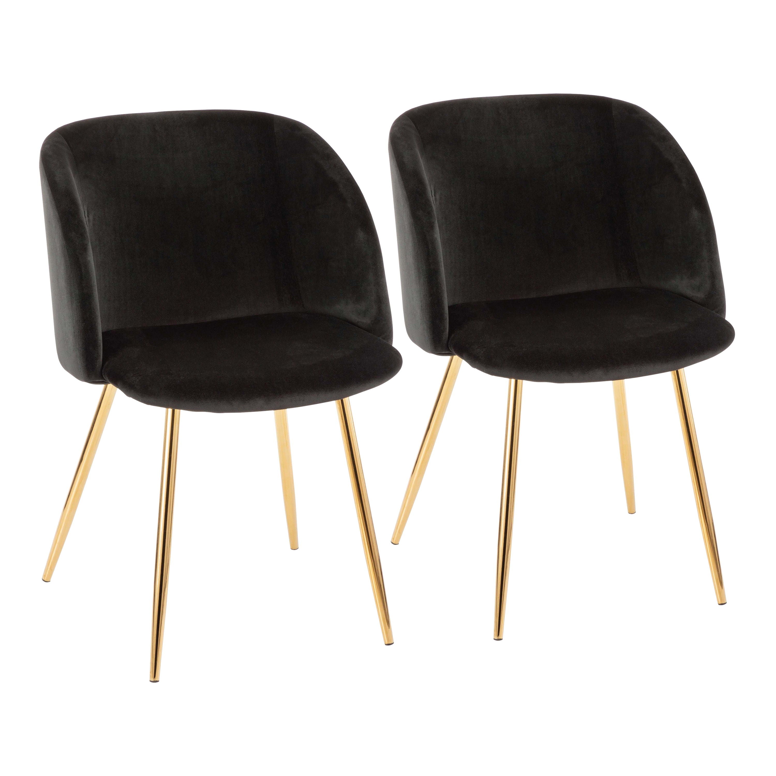 Fran - Contemporary Chair (Set of 2) - Gold / Black