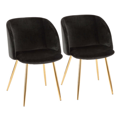 Fran - Contemporary Chair (Set of 2) - Gold / Black