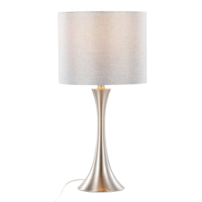 Lenuxe - Contemporary Table Lamp (Set of 2) - Nickel / Gray Sparkly / Silver Metallic Threading