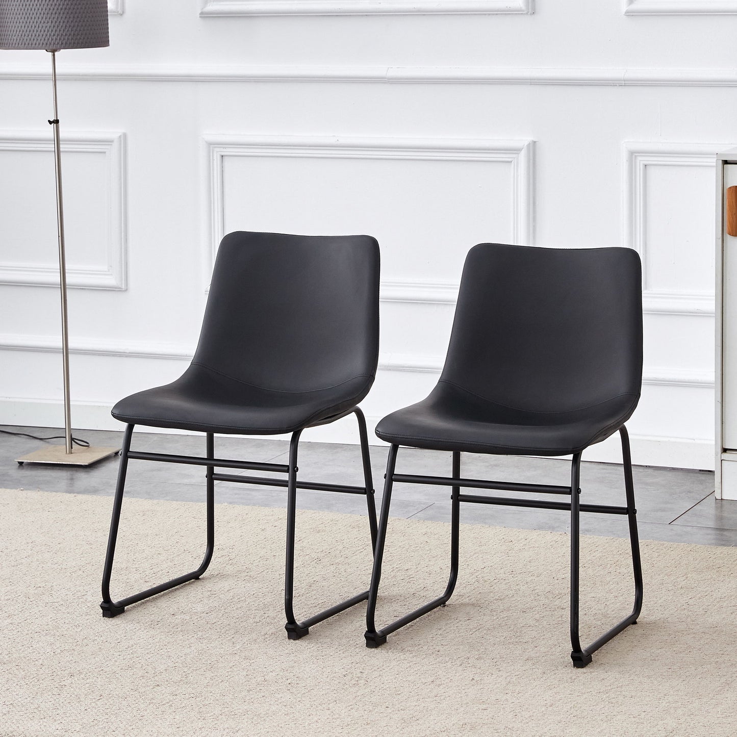 (Set of 4) Classic Chairs, A Stylish Seat Suitable For Modern Minimalist And Industrial Style Environments - Black