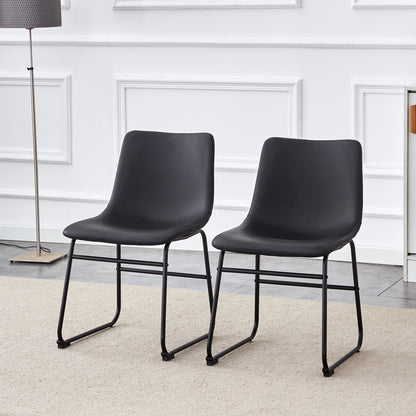 (Set of 4) Classic Chairs, A Stylish Seat Suitable For Modern Minimalist And Industrial Style Environments - Black