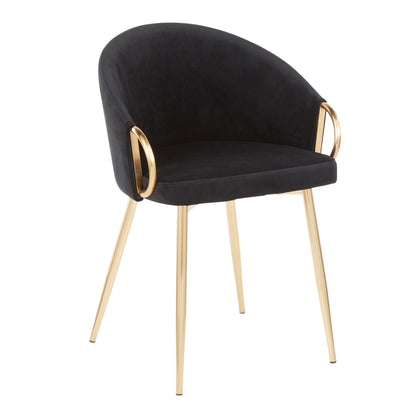 Claire - Contemporary & Glam Chair (Set of 2) - Gold / Black