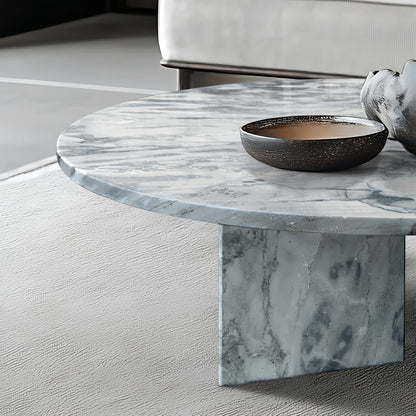 Luxury Natural Marble Coffee Table Genuine Marble, Living Room Centerpiece - Blue Gray