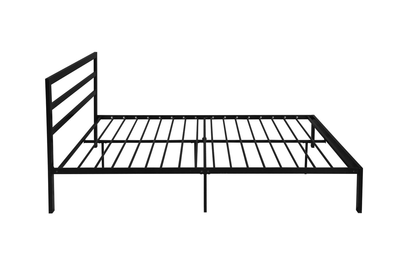 Queen Metal Bed Frame With Headboard - Black
