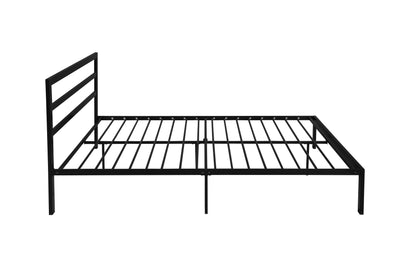 Queen Metal Bed Frame With Headboard - Black