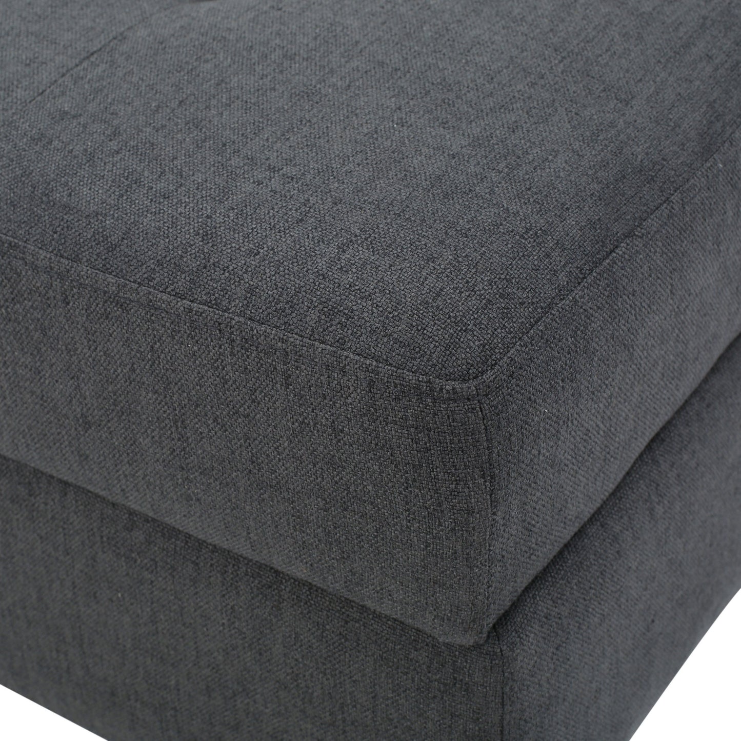 Contemporary Storage Ottoman With Tufted Waffle Stitching - Dark Gray