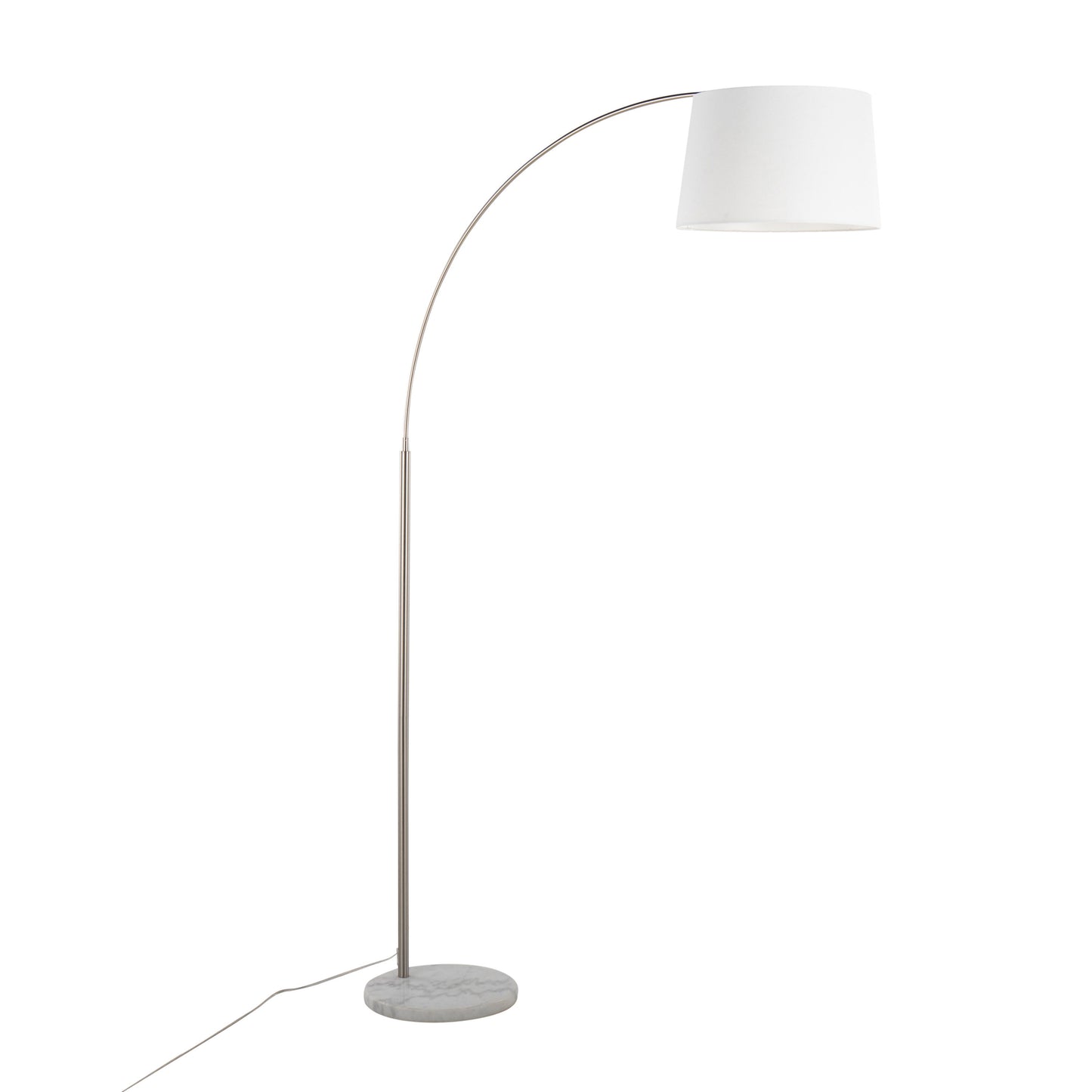 March - Contemporary Floor Lamp - Nickel / White