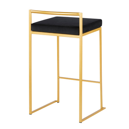 Fuji - Contemporary Counter Stool (Set of 2) - Gold / Black
