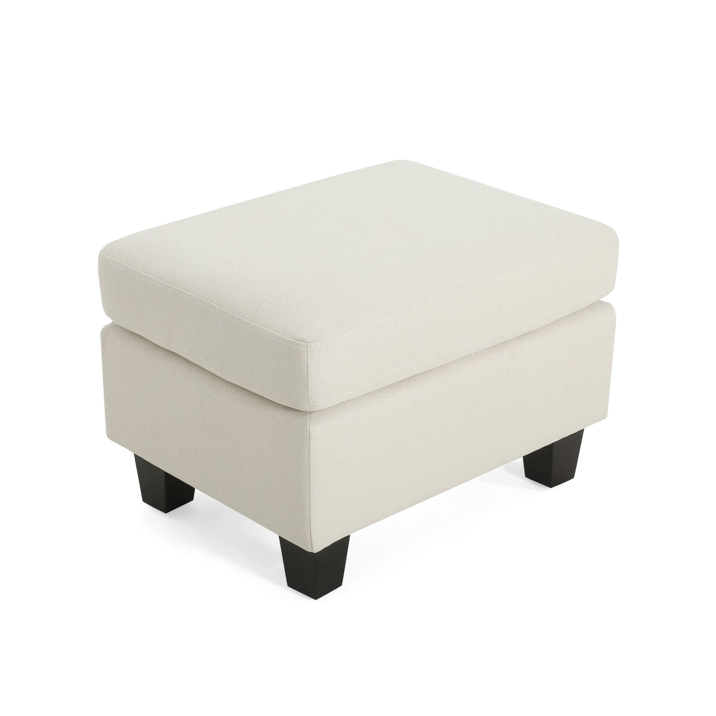 Springfield - Ottoman Contemporary Design Fabric Birch Wood Legs - Beige