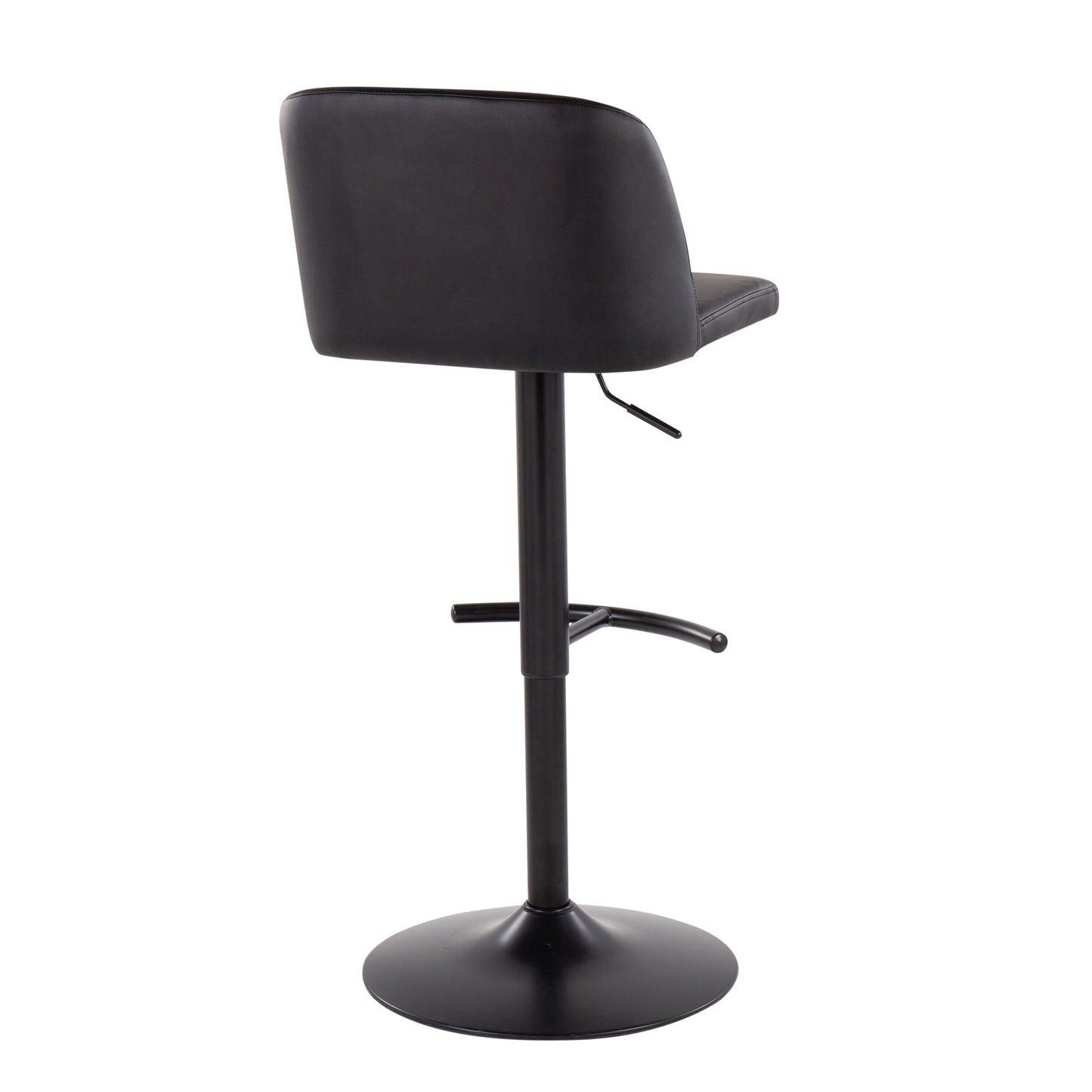 Toriano - Contemporary Adjustable Bar Stool With Rounded T Footrest (Set of 2) - Black