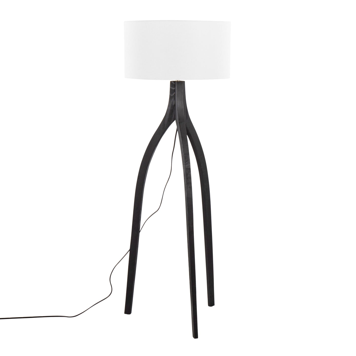Wishbone - Contemporary Floor Lamp - Black / White